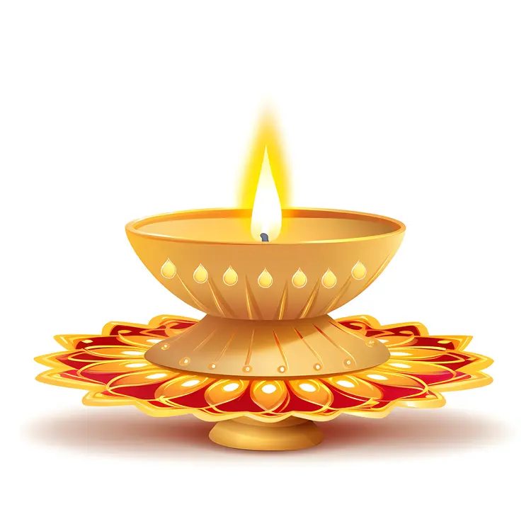 Festive Oil Lamp with a Bright Flame
