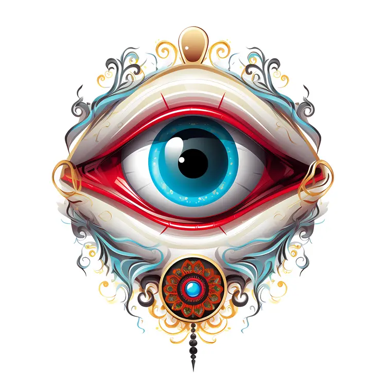 Surreal Artistic Blue Eye Illustration