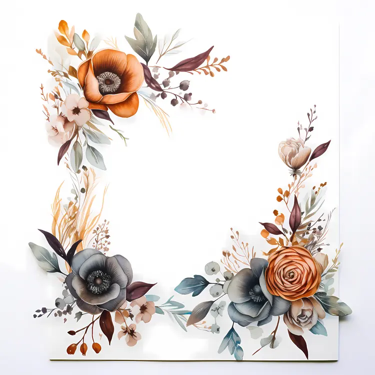 Beautiful Floral Frame with Warm Tones
