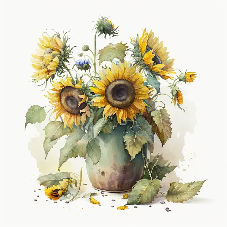 Beautiful Sunflowers in a Vase