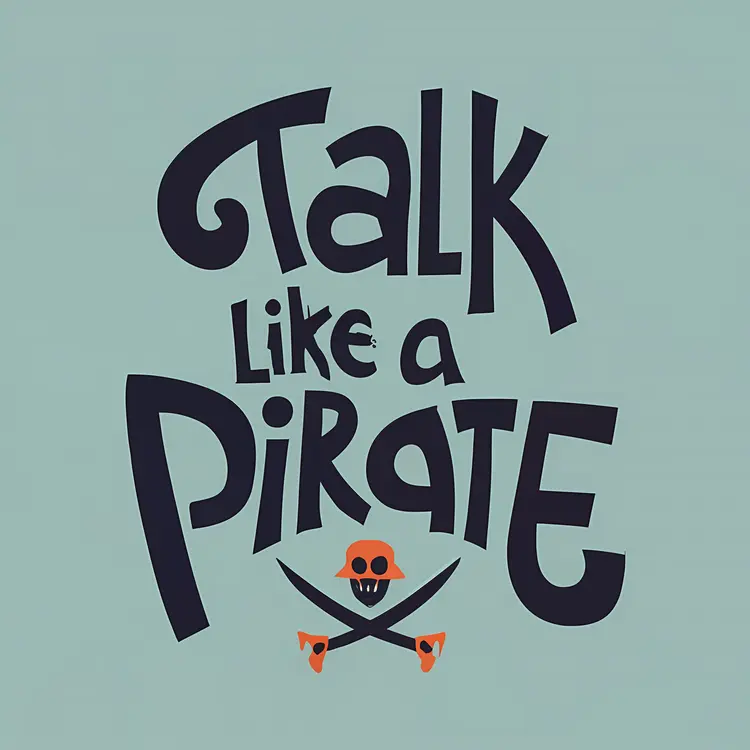 Skull Talk Like a Pirate Typography