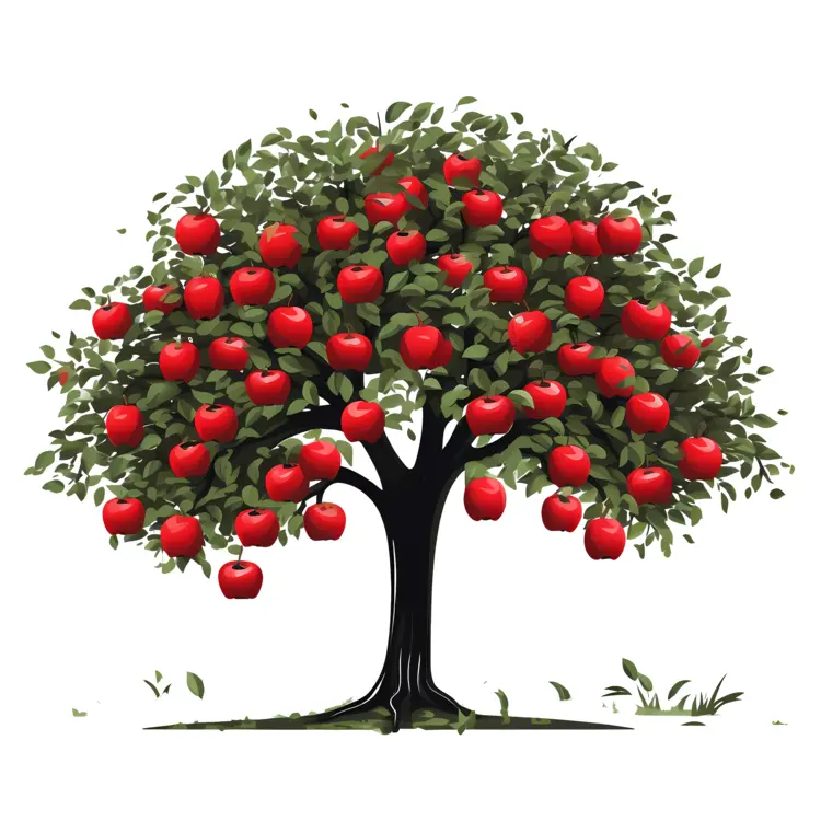 Apple Tree with Red Apples