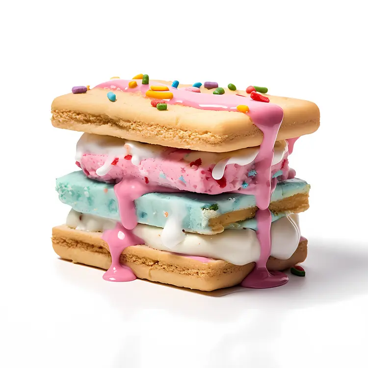 Colorful Ice Cream Sandwich with Sprinkles