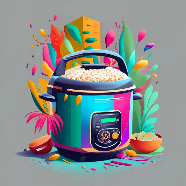 Colorful Rice Cooker with Rice