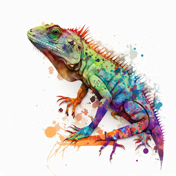 Colorful Iguana Illustration