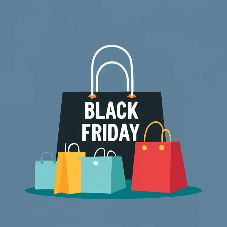 Black Friday Shopping Bags Illustration