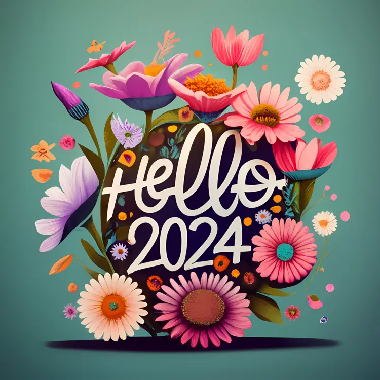 Floral Hello 2024 with Beautiful Flowers