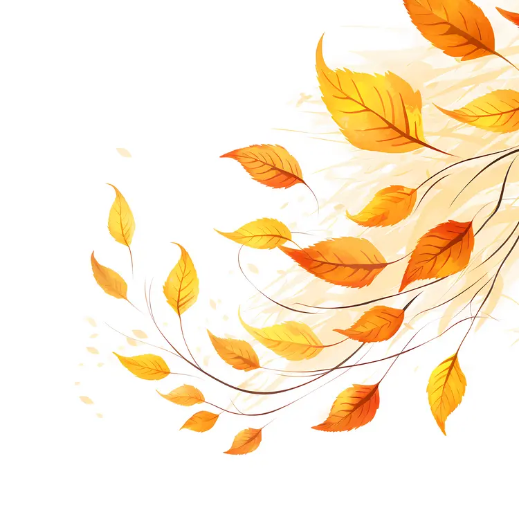 Yellow Leaves in Autumn Breeze