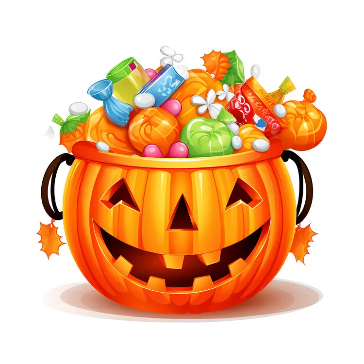 Halloween Pumpkin Filled with Candy