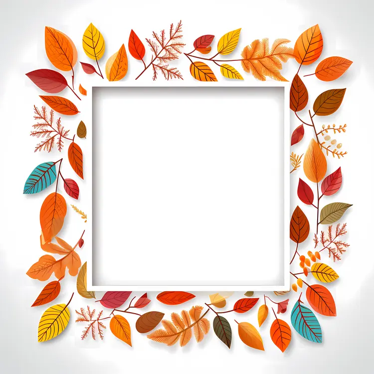 Colorful Autumn Leaves Decorative Frame