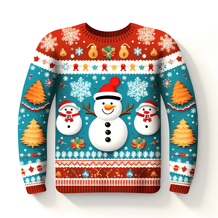 Joyful Snowman Christmas Sweater