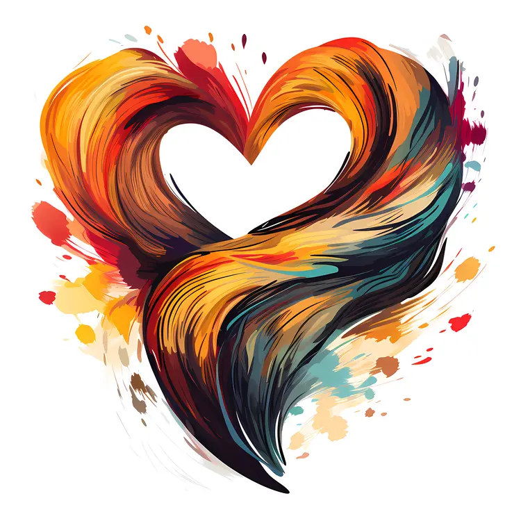 Colorful Abstract Heart Art