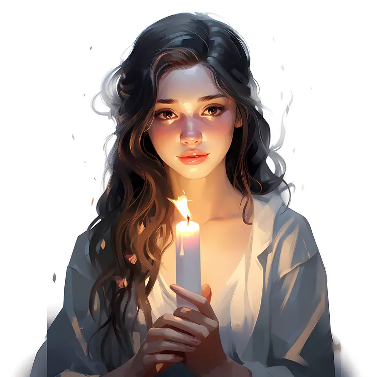 Woman Holding Candle