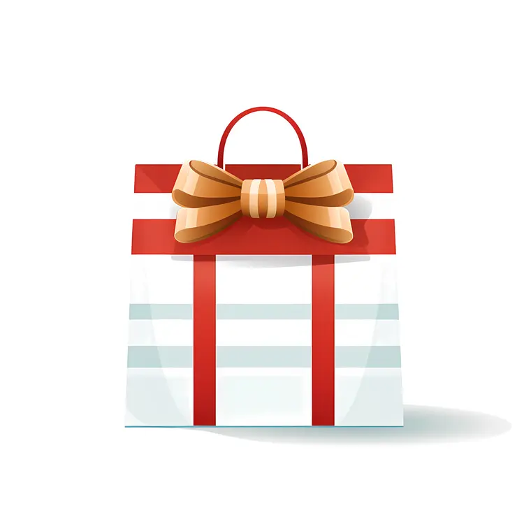 Gift Bag with Bow and Stripes
