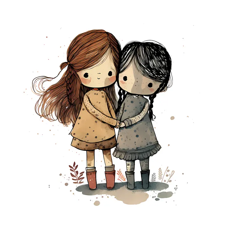 Two Girls Holding Hands