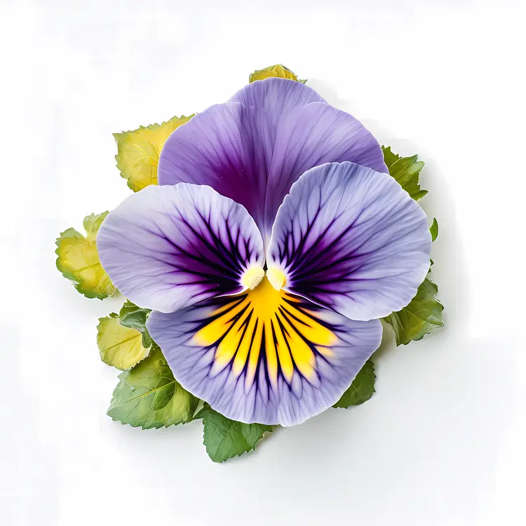 Top View of a Purple and Yellow Pansy