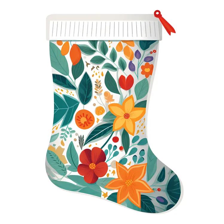 Colorful Floral Christmas Stocking
