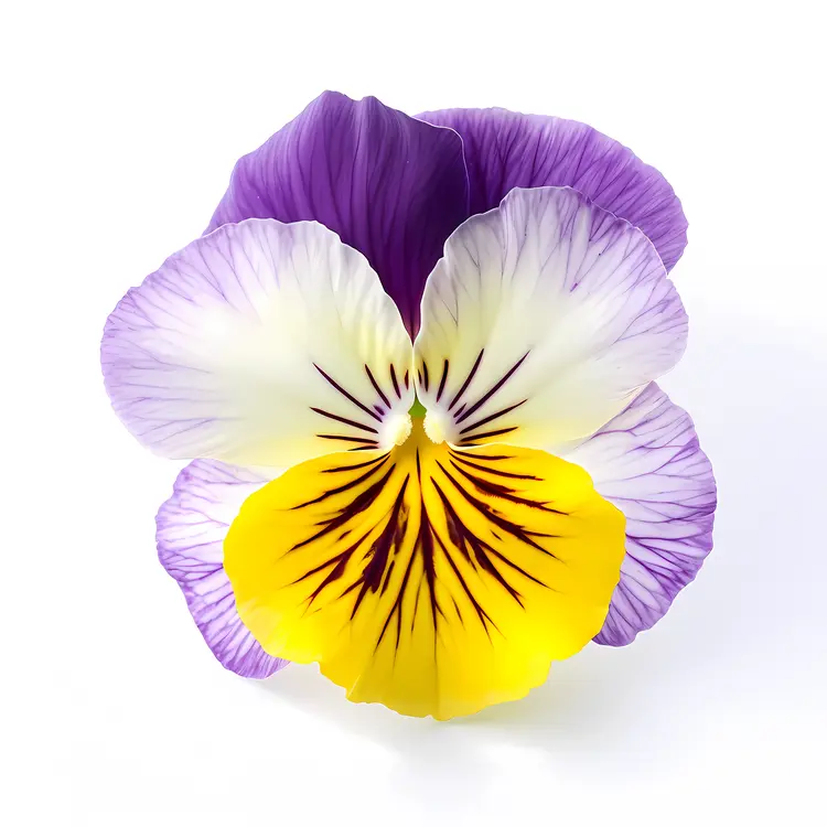 Close-up of a Purple and Yellow Pansy