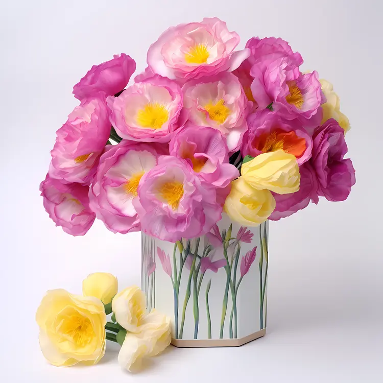 Colorful Flower Bouquet in Vase