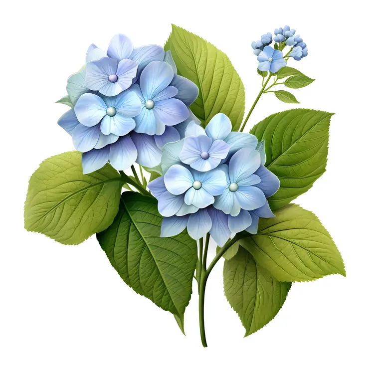 Blue Hydrangea with Buds