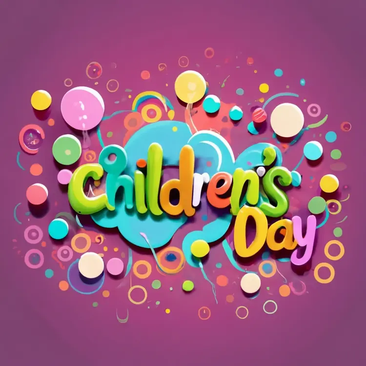 Colorful Children's Day Text