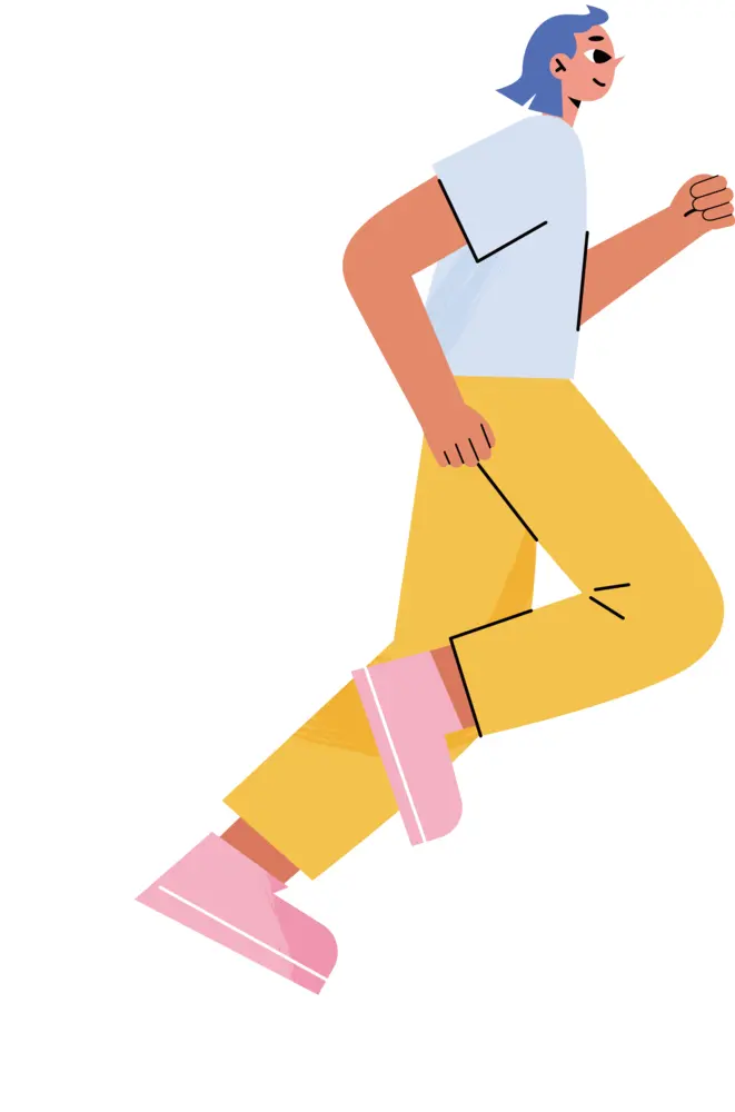 Running Person in White Shirt
