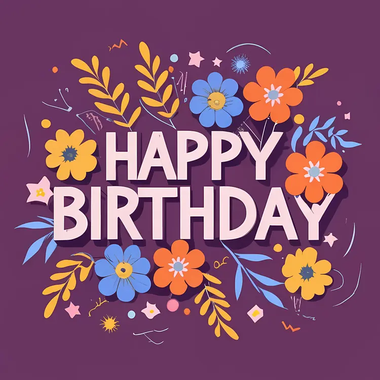 Happy Birthday with Flowers