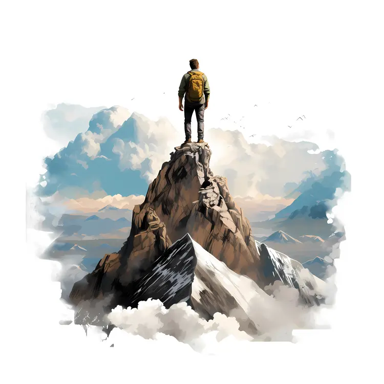 Person Standing on Mountain Peak