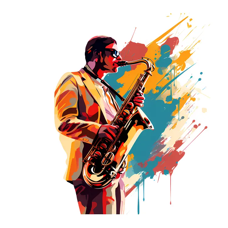 Colorful Saxophone Player