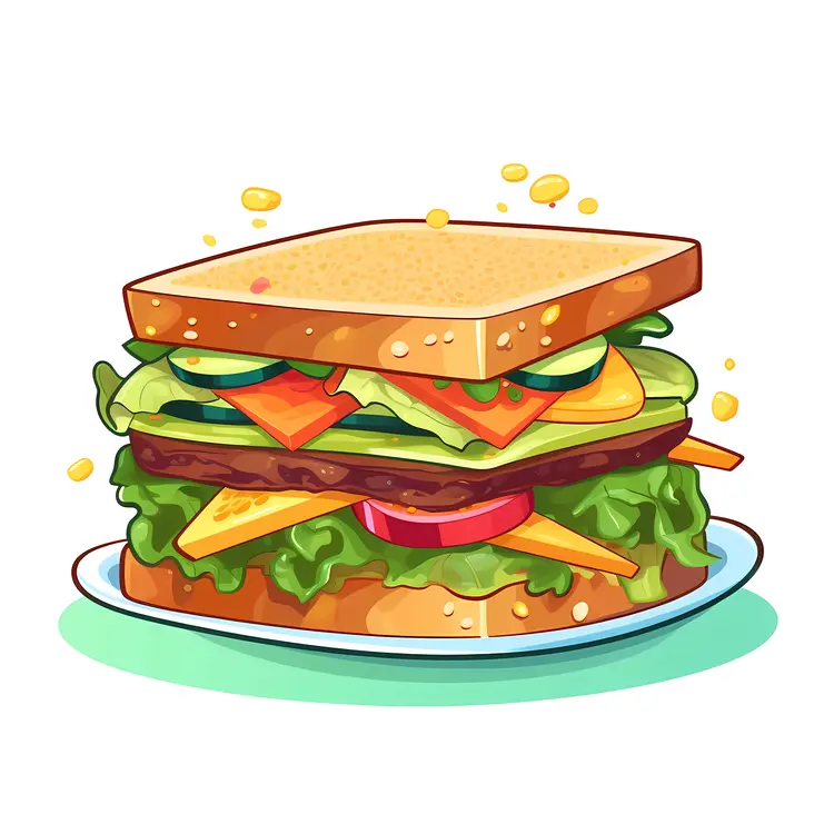 Delicious Sandwich with Lettuce and Tomato