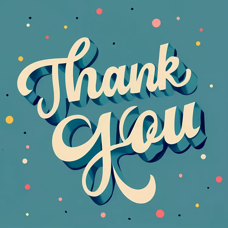 Thank You Text with Confetti