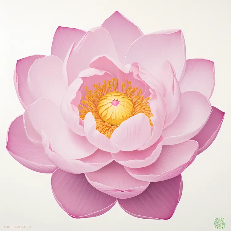 Beautiful Pink Lotus Flower Illustration
