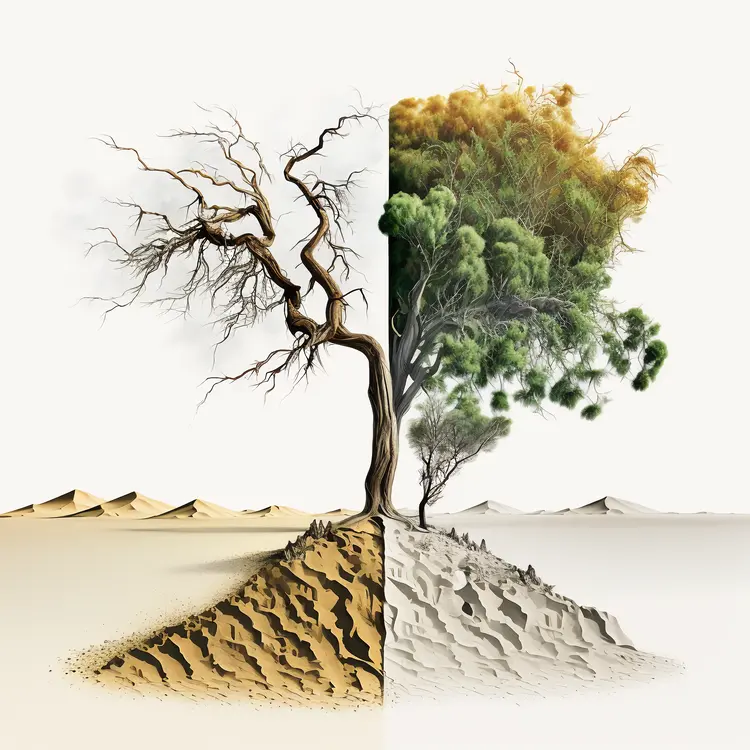 Tree in Contrasting Seasons