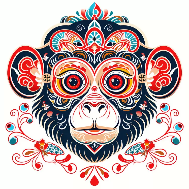 floral intricate stylish monkey ornate