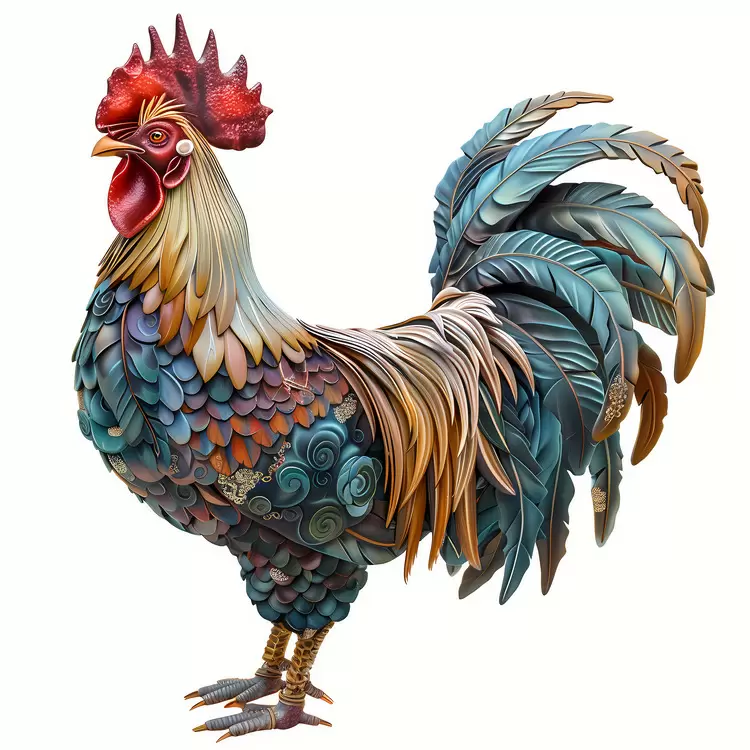 plumage rooster colorful Chinese Zodiacs decorative