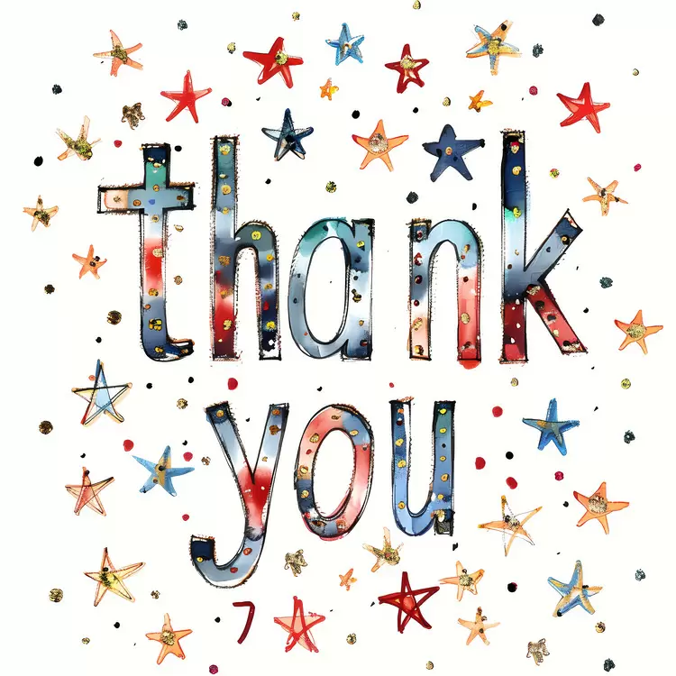 Watercolor Stellar Hand drawn Creative thank you