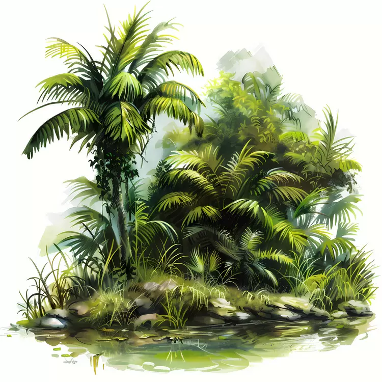 tropical jungle greenery foliage tropical swamp lush