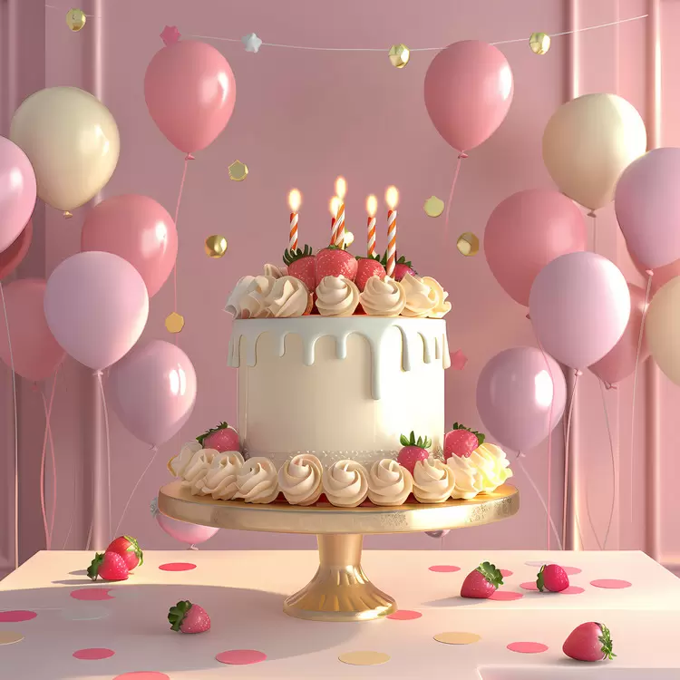 and delicious cake pink wall party balloons