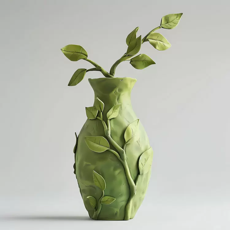 Nature Theme Leaves Green Hand-Painted Decorative