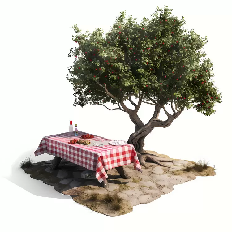 Red wine glasses Stone pillars Stone bench Olive tree picnic spot