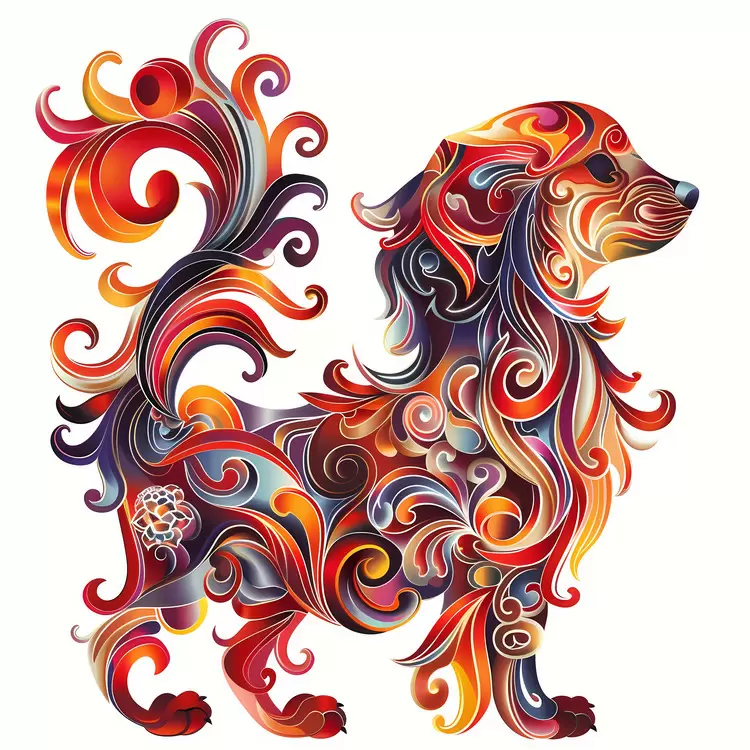 abstract intricate vibrant ornamental Chinese Zodiacs
