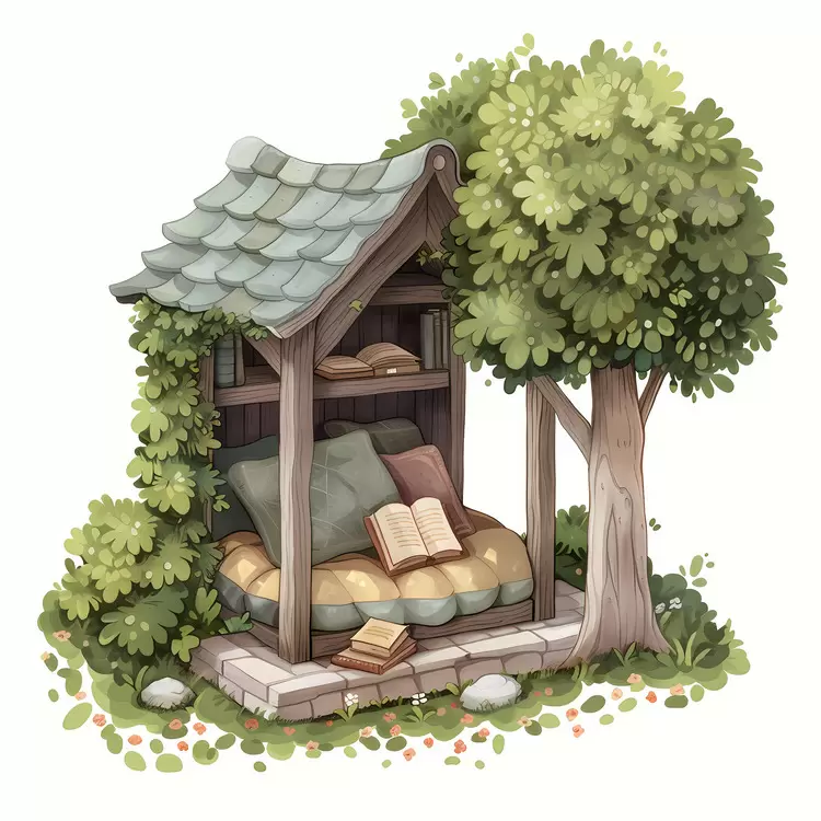 reading corner outdoor sanctuary summer secret library bookshelf