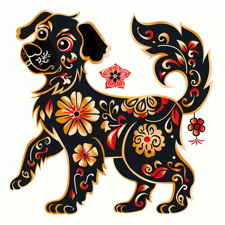 chinese zodiac 2022 traditional art dog animal symbol