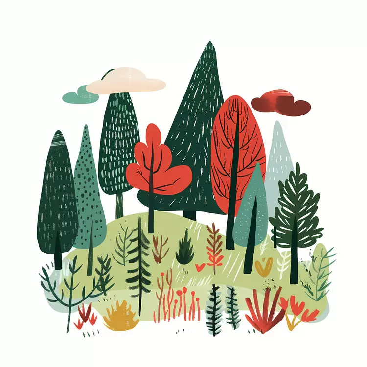 Nature Colored leaves Tree leaves Red and green foliage Woods