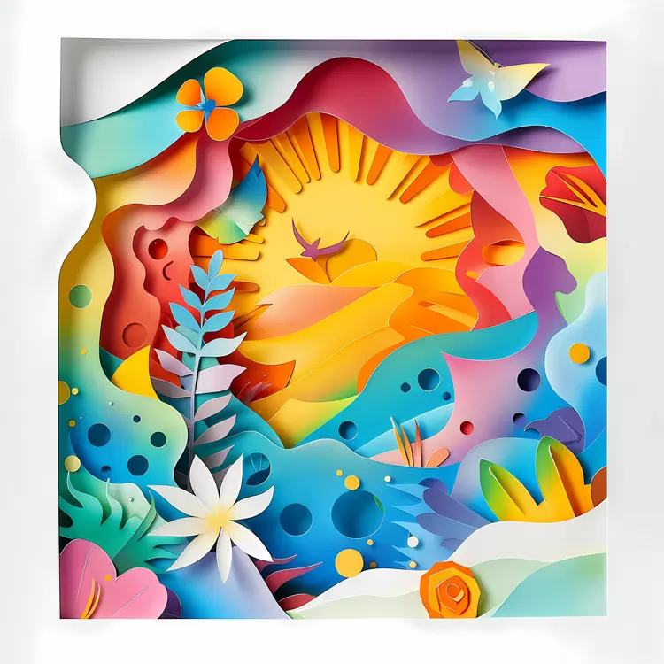 Summer Begins Lively Detailed Bright Mixed Media