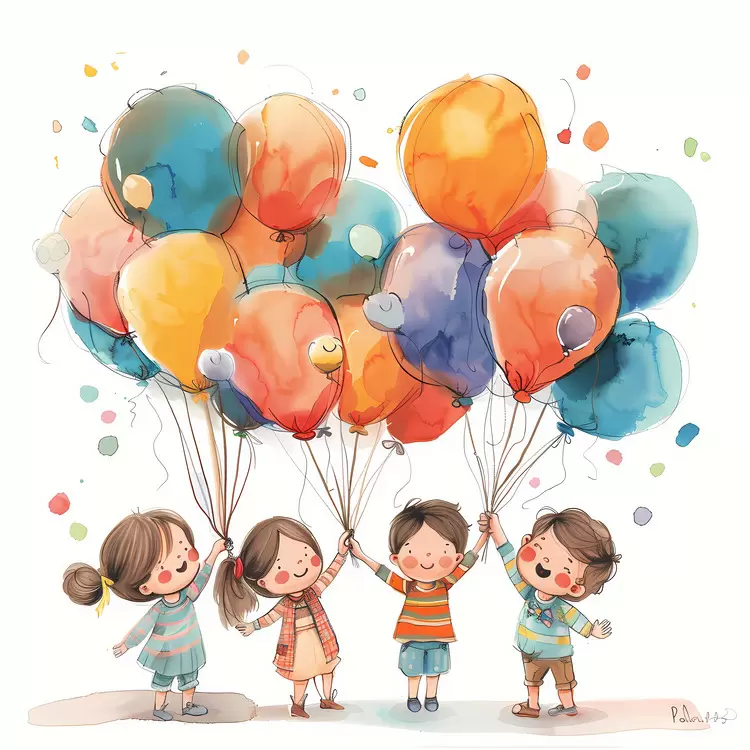 kids childhood fun balloons happy