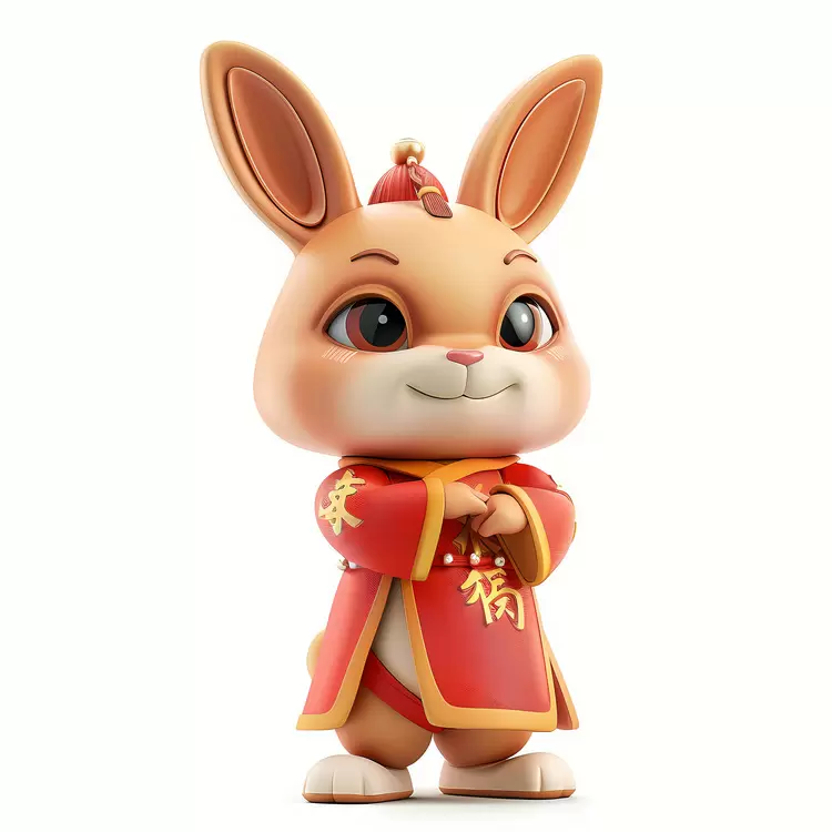 Chinese Zodiacs chinese new year rabbit red and gold clothes children's clothing