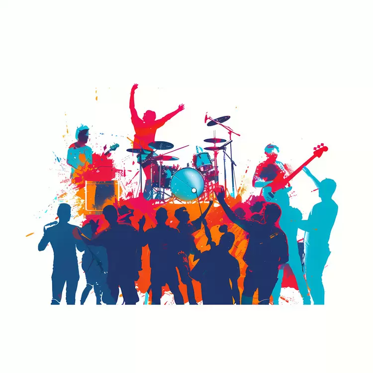 Crowd Colorful Band Musicians Entertainment