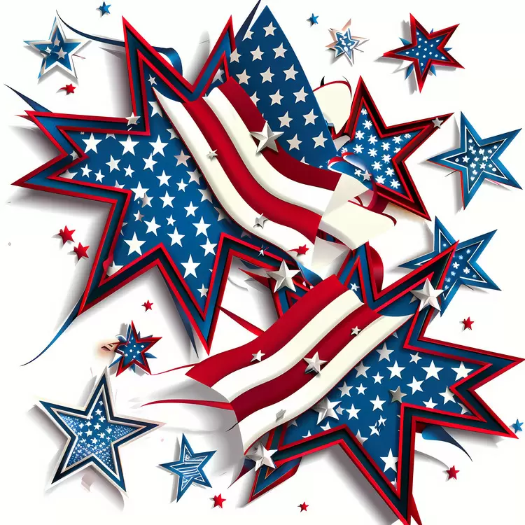 America July 4th Patriotic Art 4th Of July Red White and Blue