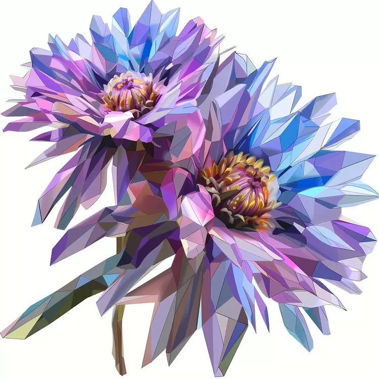 flower Colorful Dichotomy Abstract Blue